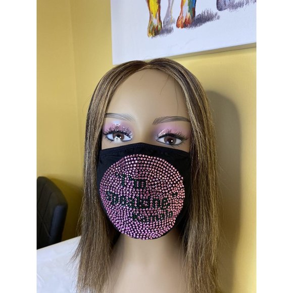 Kamala Harris I'm Speaking Bling Face Mask Pink - Picture 5 of 11